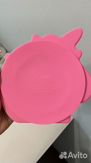 Силиконовая тарелка детская на липучке