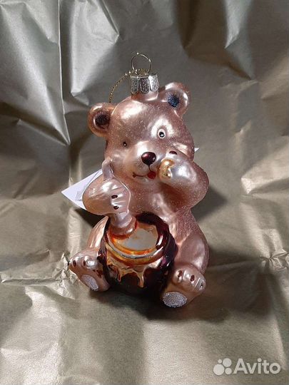 Стеклянная елочная новая игрушка 