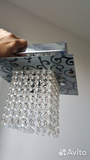 Светильник потолочный 25см хрусталь с подвесами