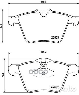 Колодки тормозные дисковые перед P36028 Brembo
