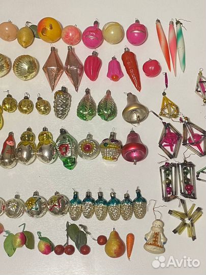 Стеклянные елочные игрушки СССР 97шт
