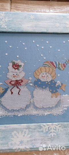 Вышитая новогодняя картина 