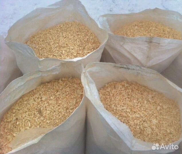 Опилки в мешках