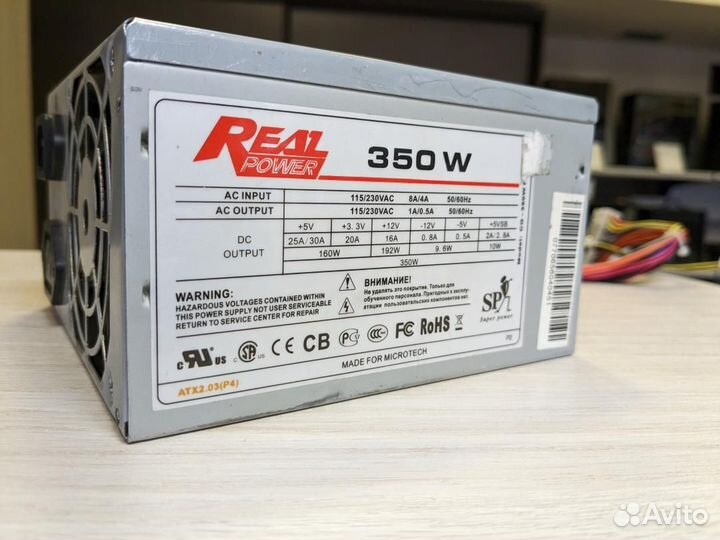 Блок питания ATX 350 Вт Real Power