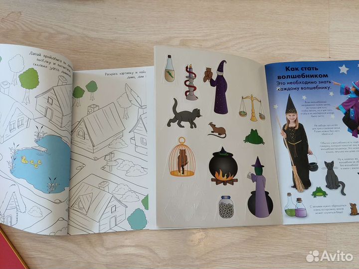 Детские развивающие книги с заданиями, наклейками