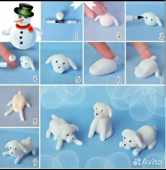 Белый пласти для лепки игрушек