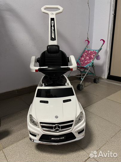 Детская машинка каталка mercedes с ручкой