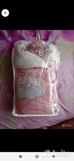 Конверт одеяло на выписку зимний для девочки