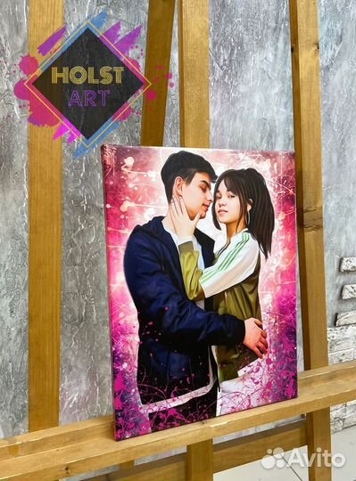 Портрет по фото на холсте