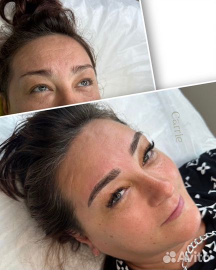 Брови в волосковой технике