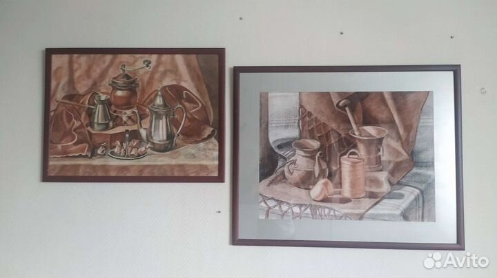 Большие картины натюрморты уголь сангина