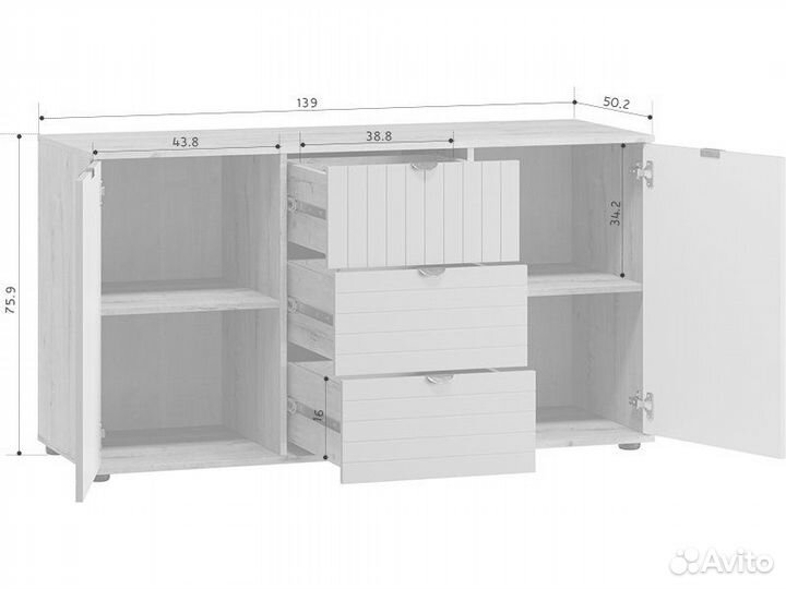 Тумба Монблан-2 Line Aquamarine