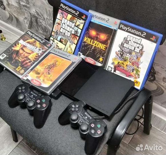 Sony PS2 + 5 игр на неё
