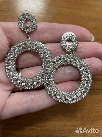 Серьги бижутерия длинные праздничные