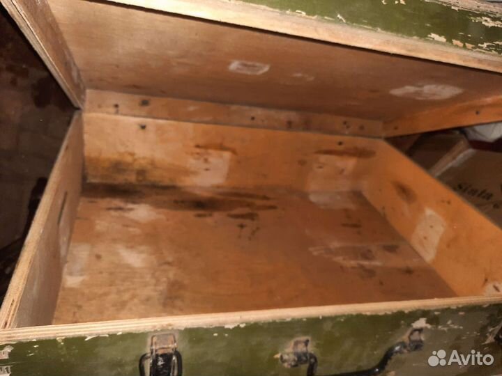 Ящик деревянный с ручками времён СССР зелёный