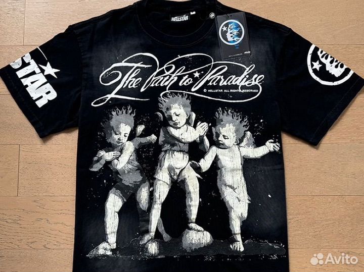 Футболка Hellstar черная оверсайз хлопковая