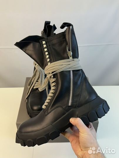 Rick Owens Bozo Tractor Lace Up Combat Black 11US