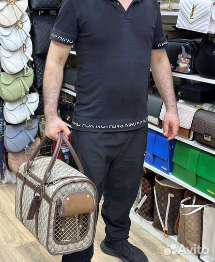 Кожанная переноска Louis Vuitton, Gucci