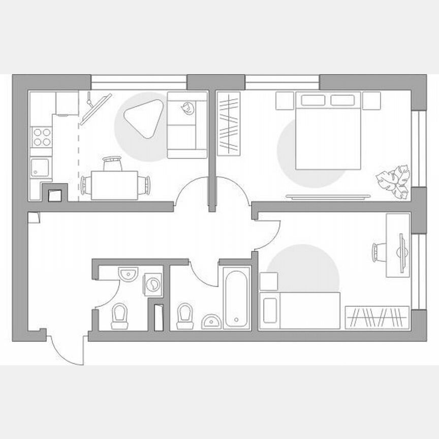 2-к. квартира, 57,4 м², 4/25 эт.
