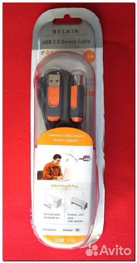 Кабель Belkin USB 2.0 AM/BM Pro Series. 4.8м Серый