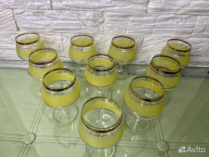 Рюмки бокалы коньячные насыпное стекло СССР