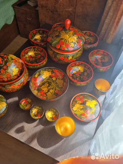 Набор столовой посуды хохлома