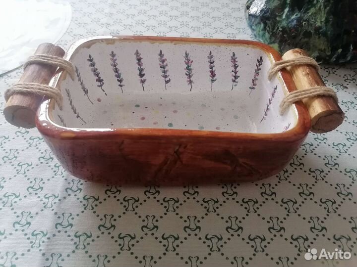 Блюдо с ручками ручной работы