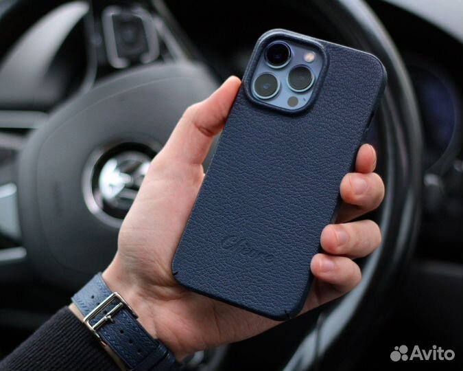 Кожаный чехол iPhone 13, 14, 15 Pro, Max, magsafe