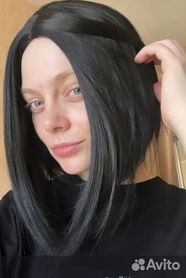 Парик каре чёрный без челки
