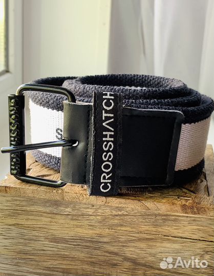 Ремень женский Crosshatch. Белый, синий, черный