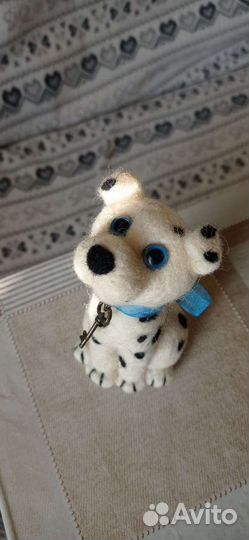 Валяная игрушка собачка (щенок) далматинца
