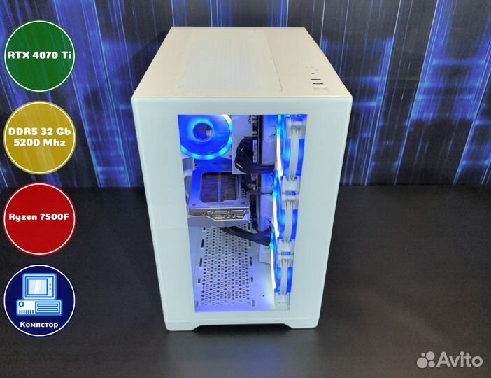 Мощный игровой пк AMD7500F-RTX4070Ti-32DDR5-KNR802934761-B650