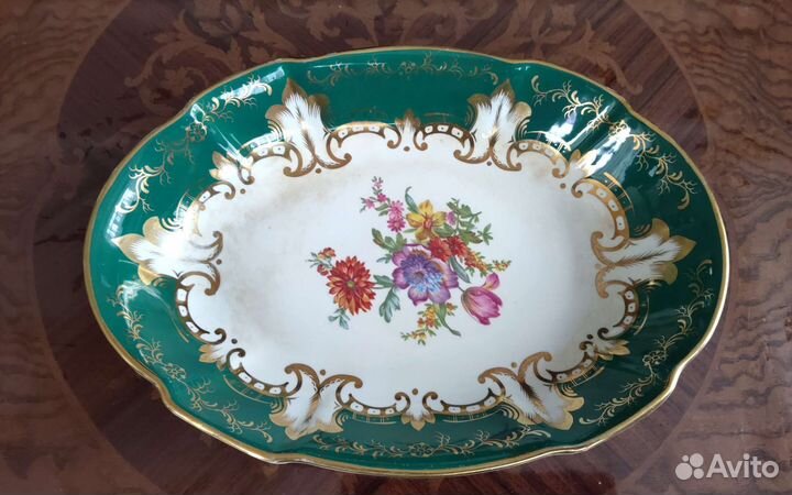 Блюдо фарфор антикварное коллекционное