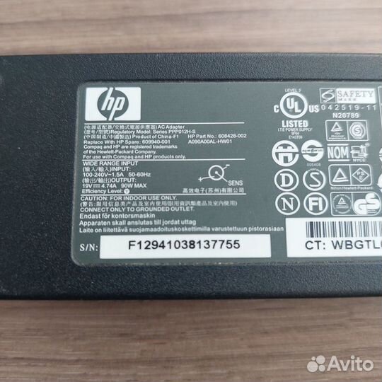 Блок питания для ноутбука hp 19v 4.74a