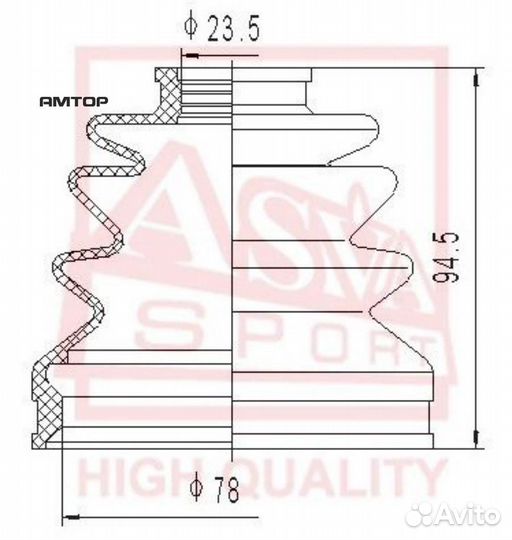 Asva asbt2095 asbt-2095 asva пыльник шрус (комплек