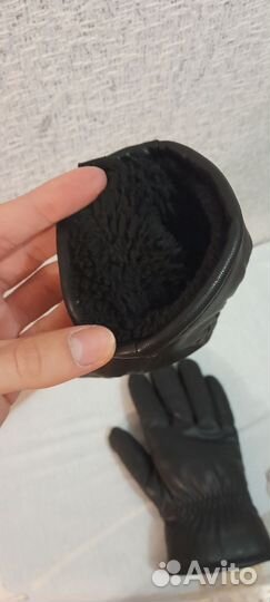 Мужские кожаные перчатки, утеплённые