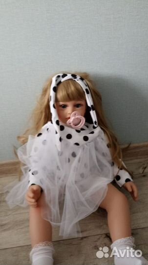 Кукла реборн девочка 60 см с волосами