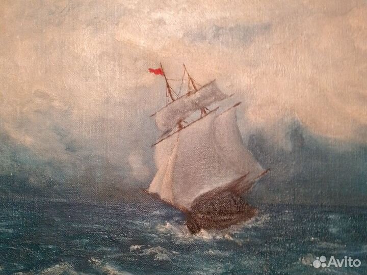 Старинная картина маслом на холсте