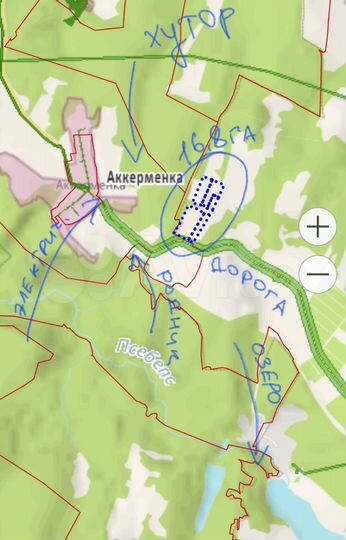 Участок 16,8 га (СНТ, ДНП)