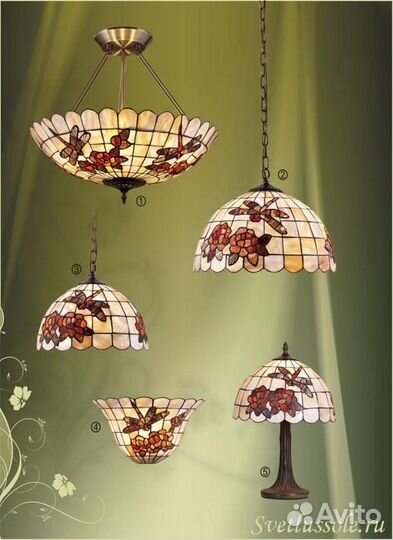 Стиль Тиффани, комплект светильников