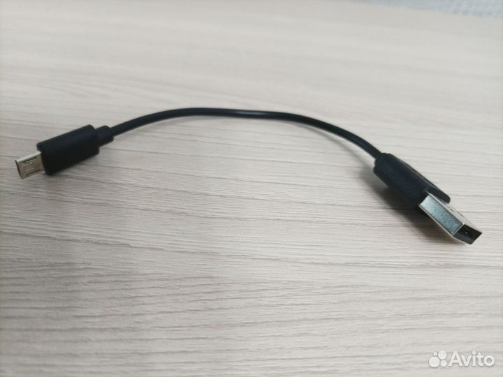 Кабель зарядный USB/micro USB, 11 см, цвет черный
