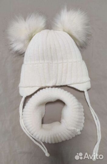 Комплект шапка и шарф для девочки 47-50