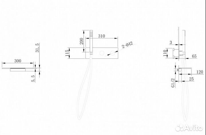 Смеситель Abber Rund AF8731B для ванны