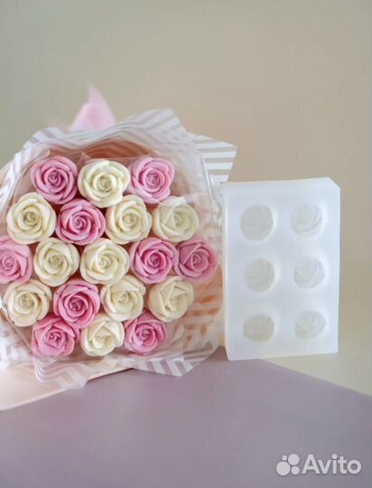 Силиконовый молд форма мини розы для шоколада