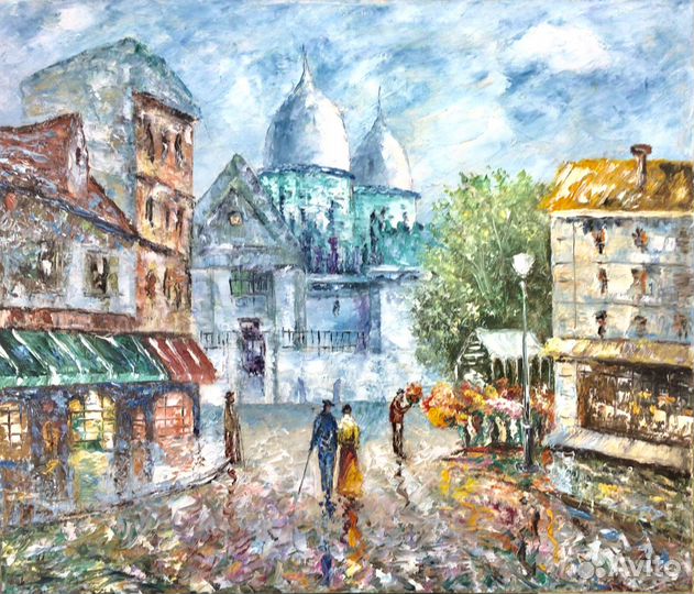 Картина» Париж после дождя « масло холст 50х70