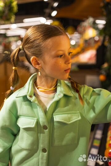 Рубашка для девочки тёплый футер, размеры 98-158