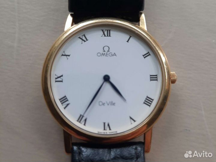 Золотые часы Omega De Ville супертонкие