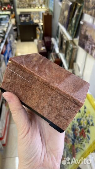 Шкатулка из натурального камня Авантюрин