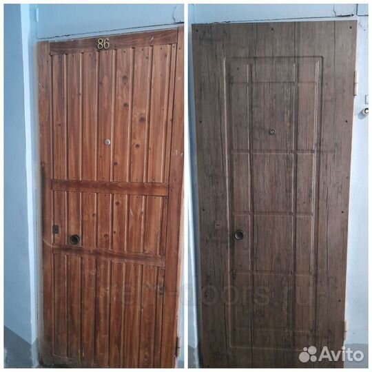 Ремонт входных дверей,отделка панелями мдф