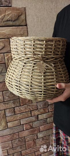 Кашпо из ротанга горшочек счастья